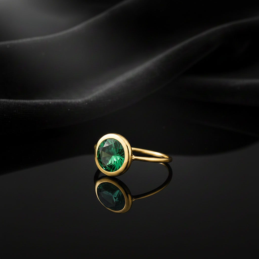 JEWELIXIRS Oval Gemstone Open Ring