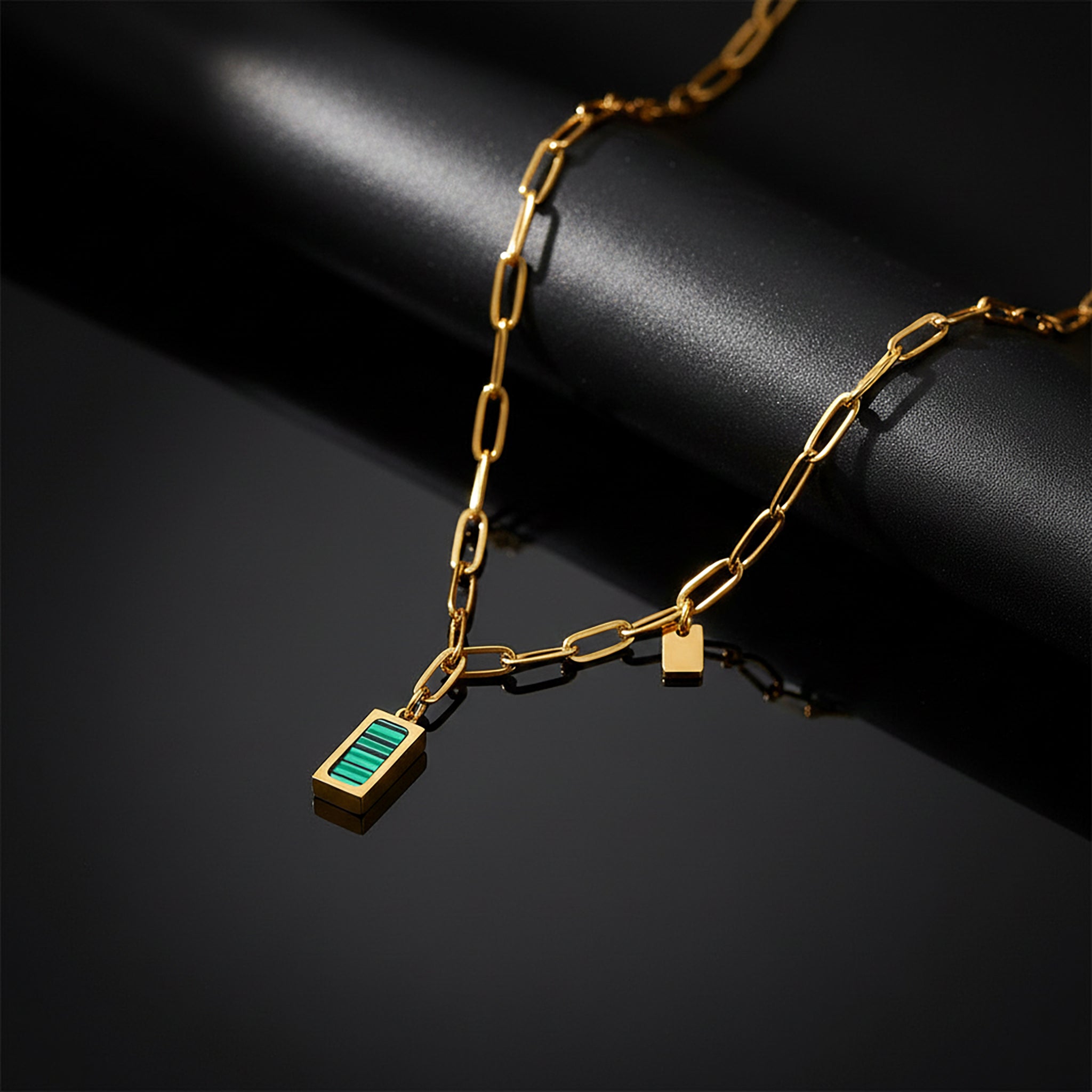 JEWELIXIRS Malachite Link Necklace – jewelixirs