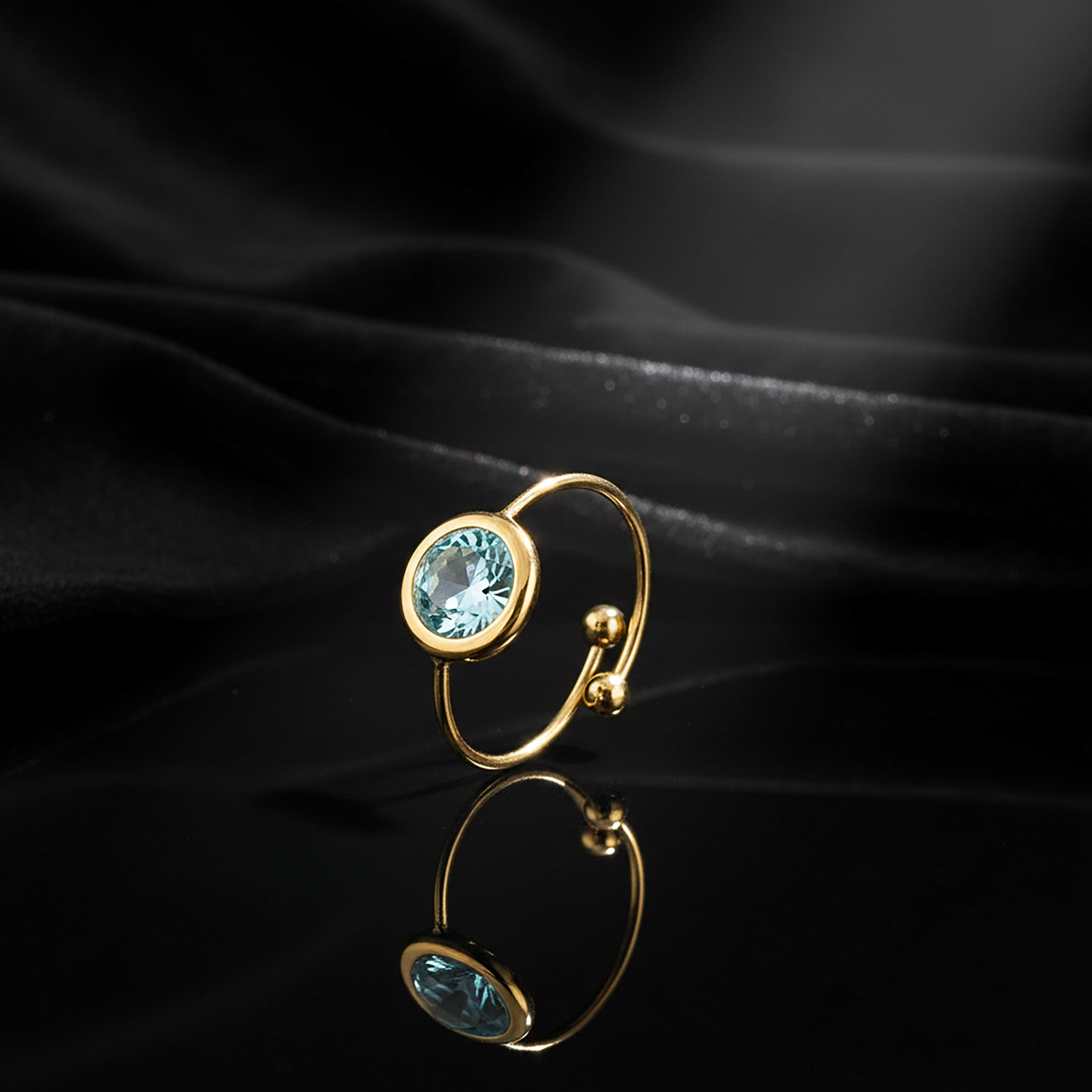 JEWELIXIRS Oval Gemstone Open Ring