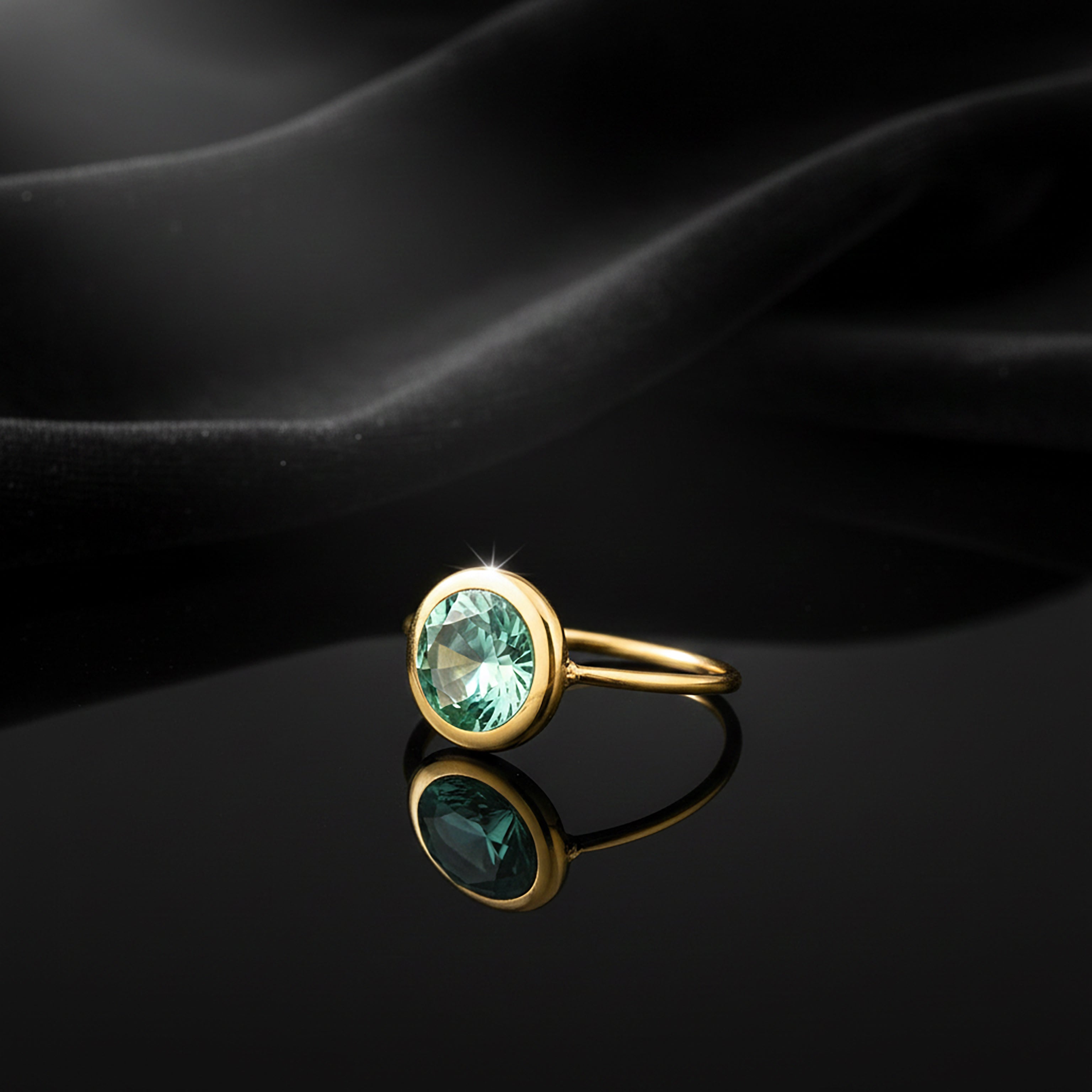 JEWELIXIRS Oval Gemstone Open Ring