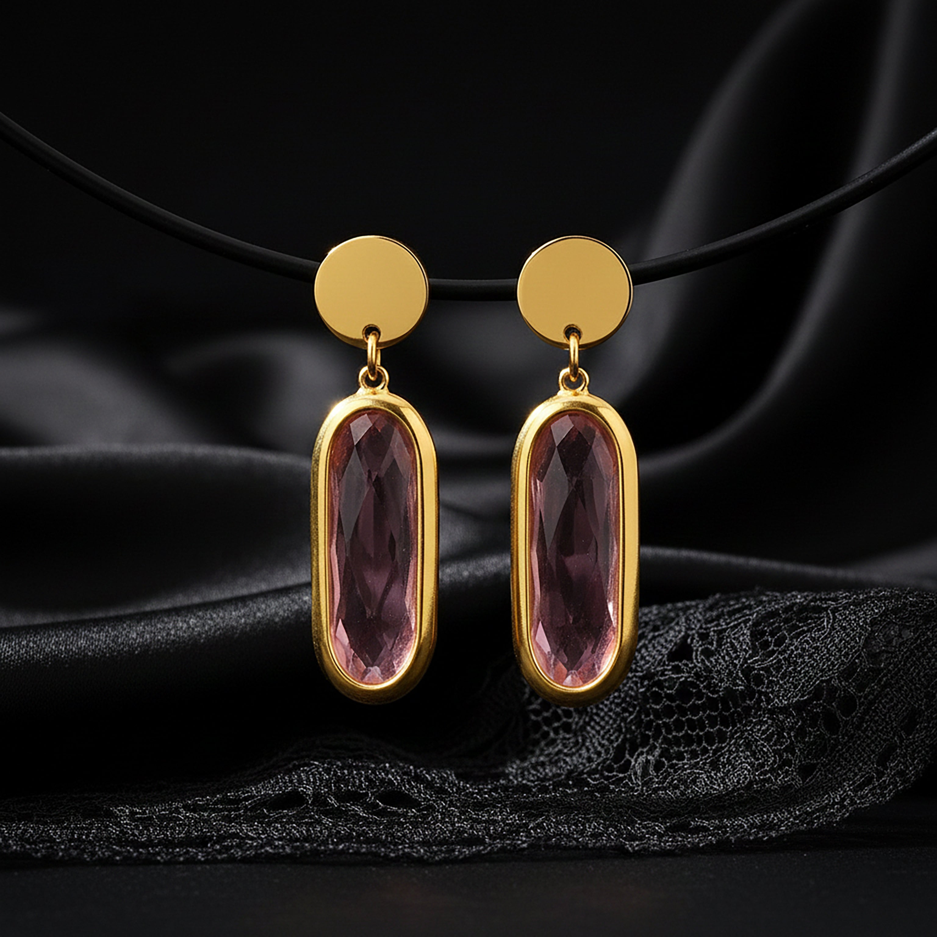 JEWELIXIRS Oval Drop Earring