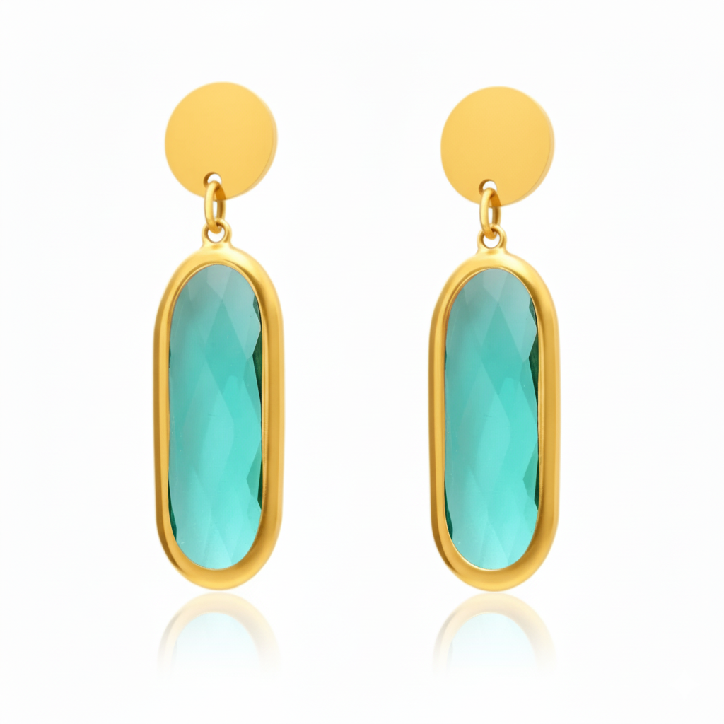 JEWELIXIRS Oval Drop Earring