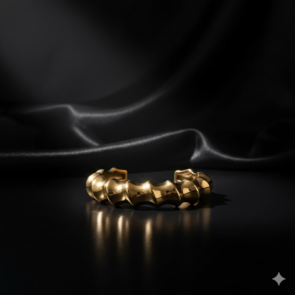 JEWELIXIRS puffed bamboo cuff bracelet