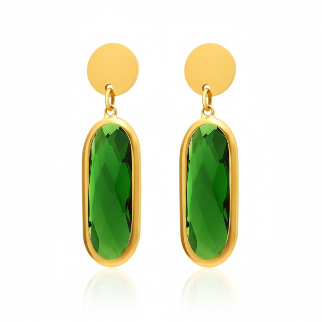 JEWELIXIRS Oval Drop Earring