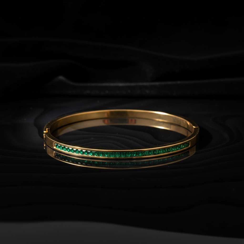 JEWELIXIRS Channel-Set Hinge Bangle