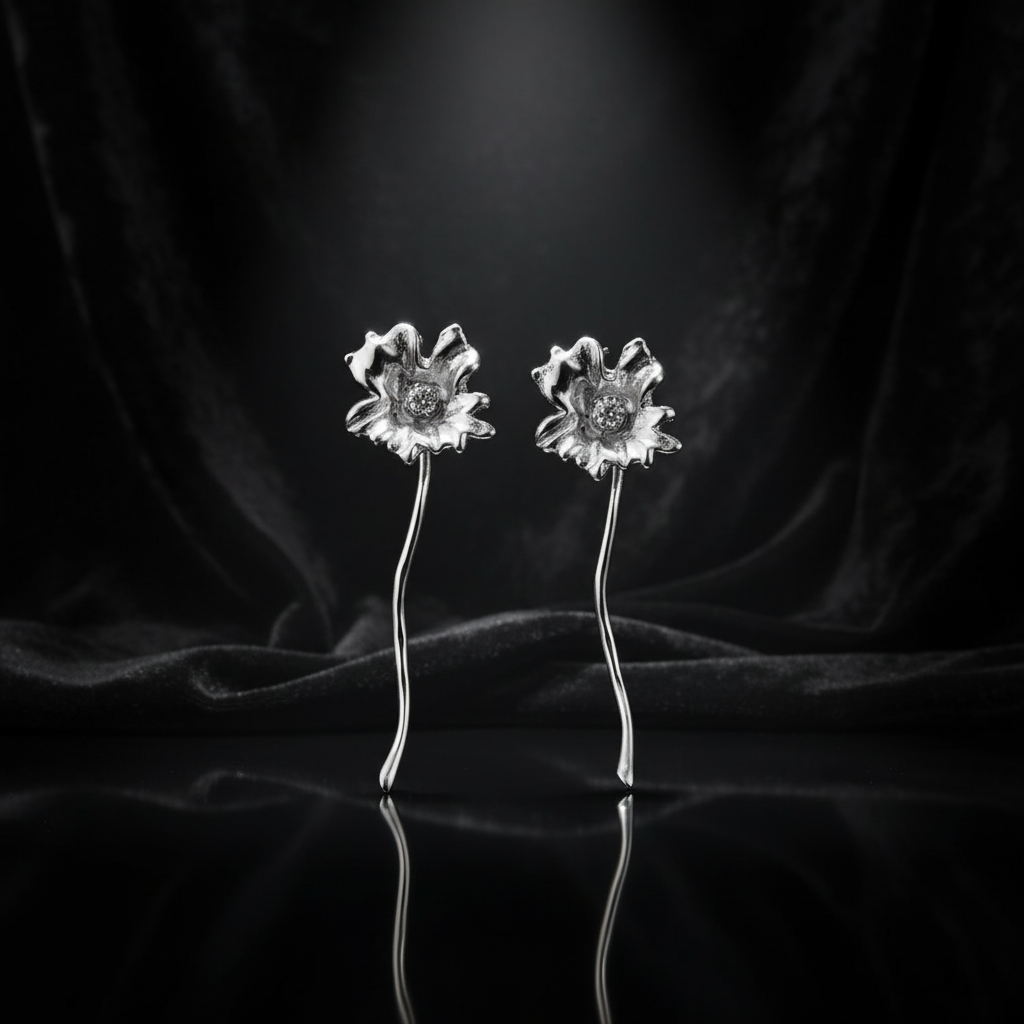 JEWELIXIRS molten floral drop earrings