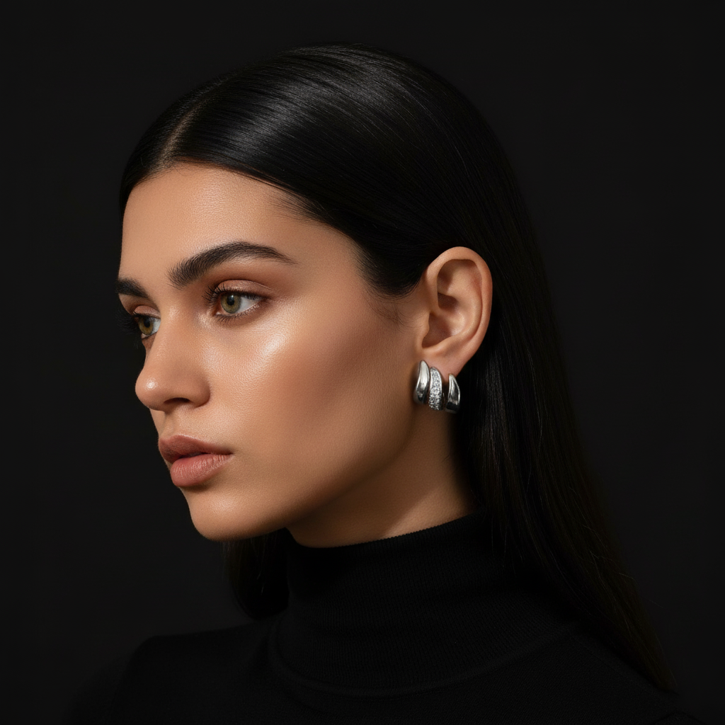 JEWELIXIRS tri-claw ear cuff studs