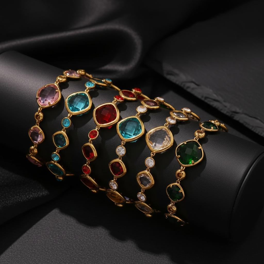 JEWELIXIRS Enchanted Gem Bracelets Set