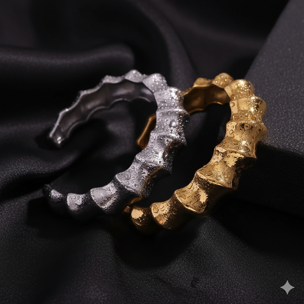 JEWELIXIRS puffed bamboo cuff bracelet