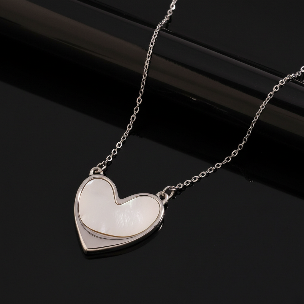 JEWELIXIRS Shell Heart Necklace