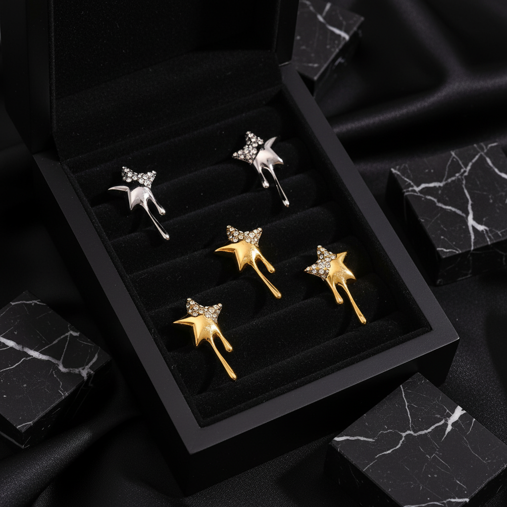 JEWELIXIRS dripping star stud earrings