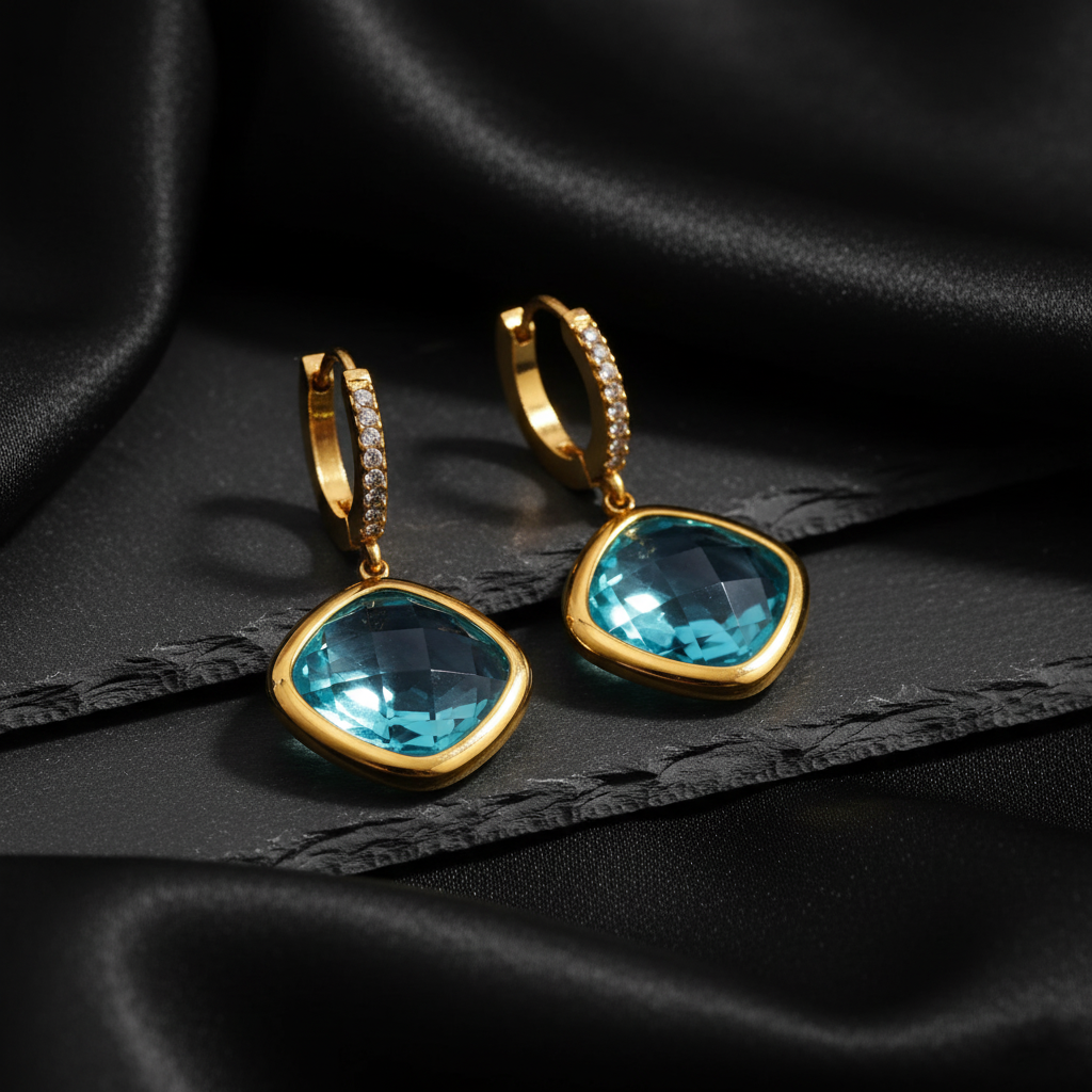 JEWELIXIRS Cushion Drop Earring
