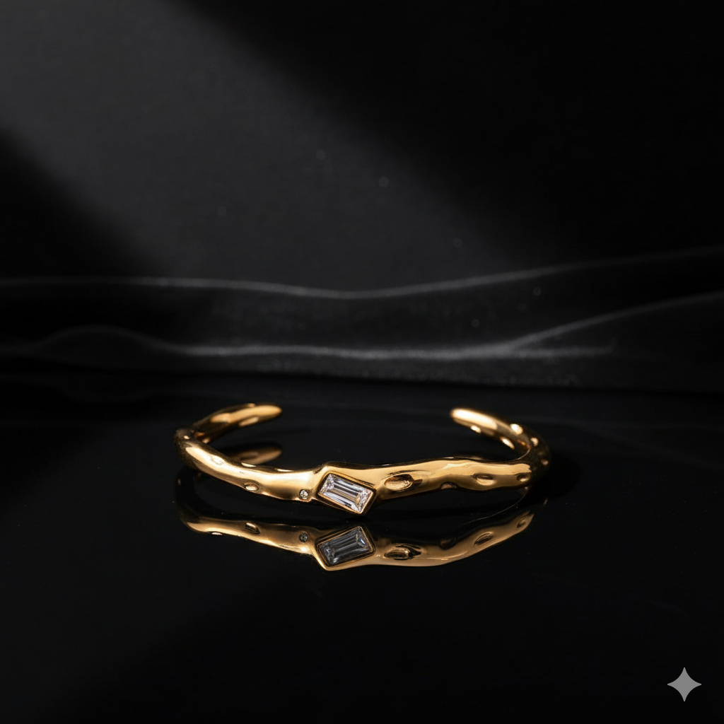 JEWELIXIRS Textured Cuff Bracelet