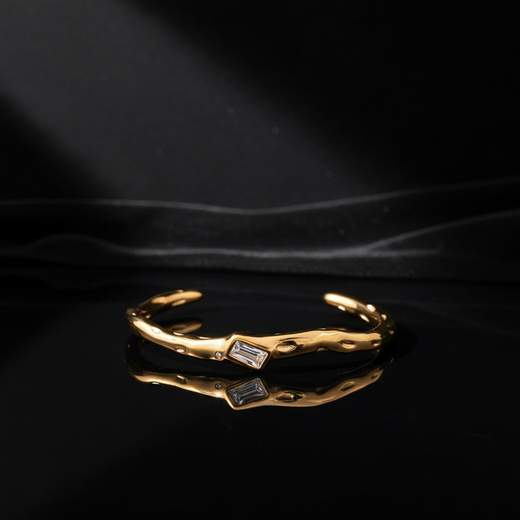 JEWELIXIRS Textured Cuff Bracelet