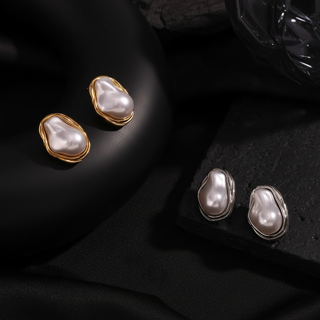 JEWELIXIRS Baroque Pearl Stud Earring