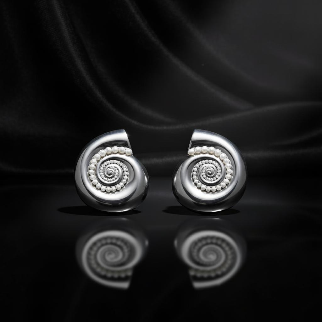 JEWELIXIRS Nautilus Pearl Stud Earring