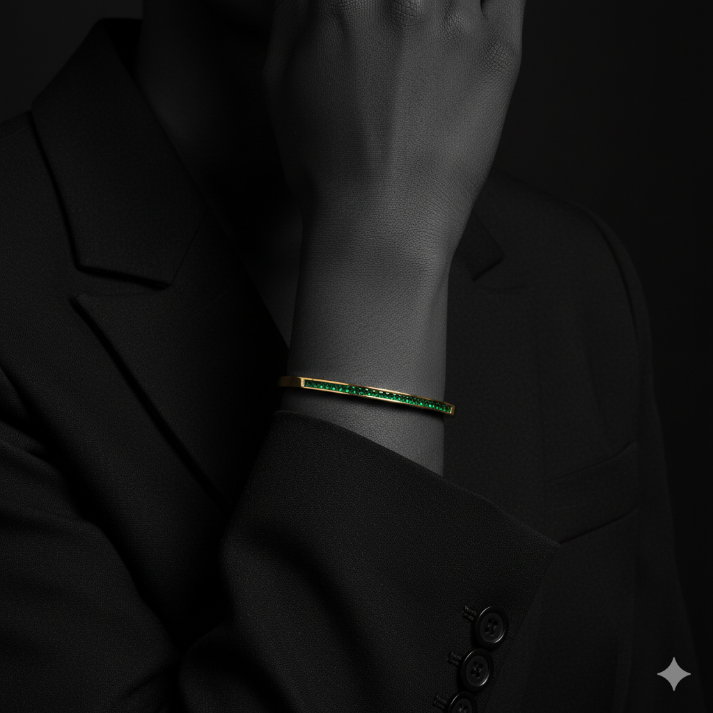 JEWELIXIRS Channel-Set Hinge Bangle