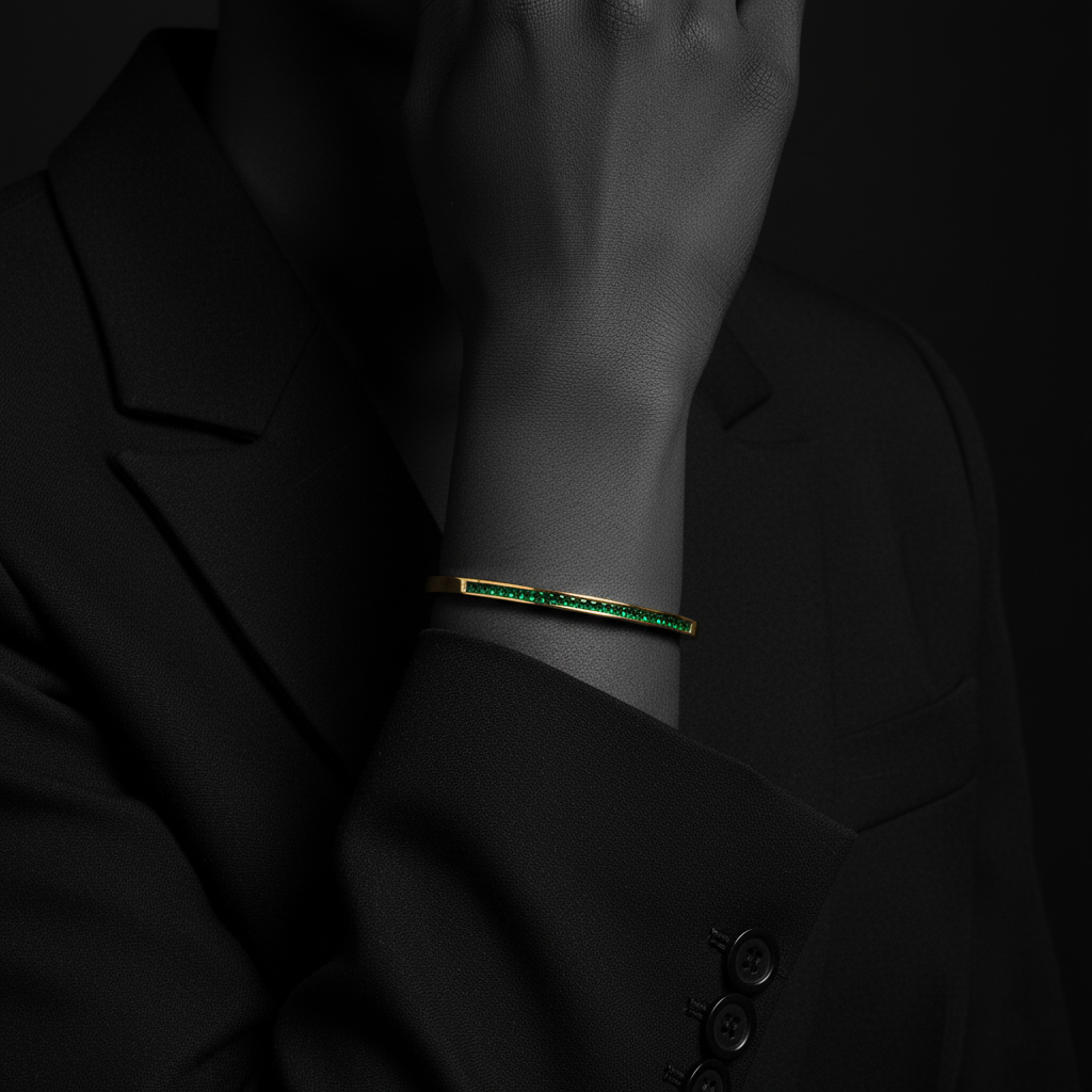 JEWELIXIRS Channel-Set Hinge Bangle