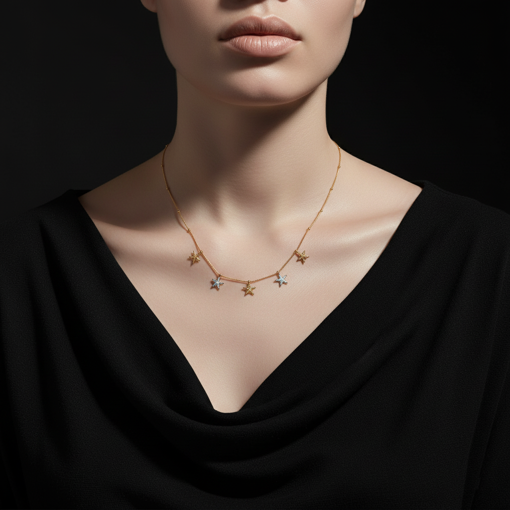 JEWELIXIRS Starfish Dangle Necklace