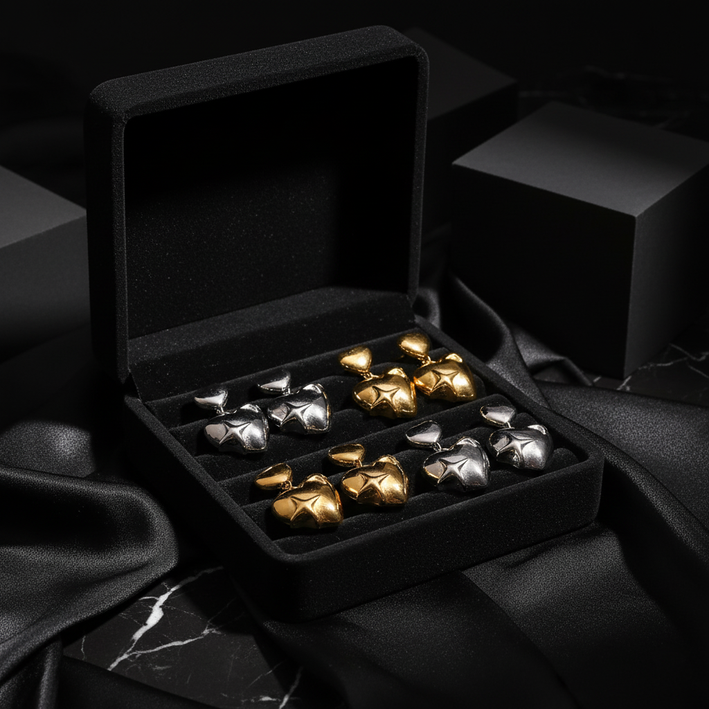 JEWELIXIRS Celestial Heart Drop Earring