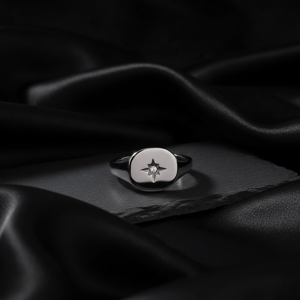 JEWELIXIRS Compass Signet Ring