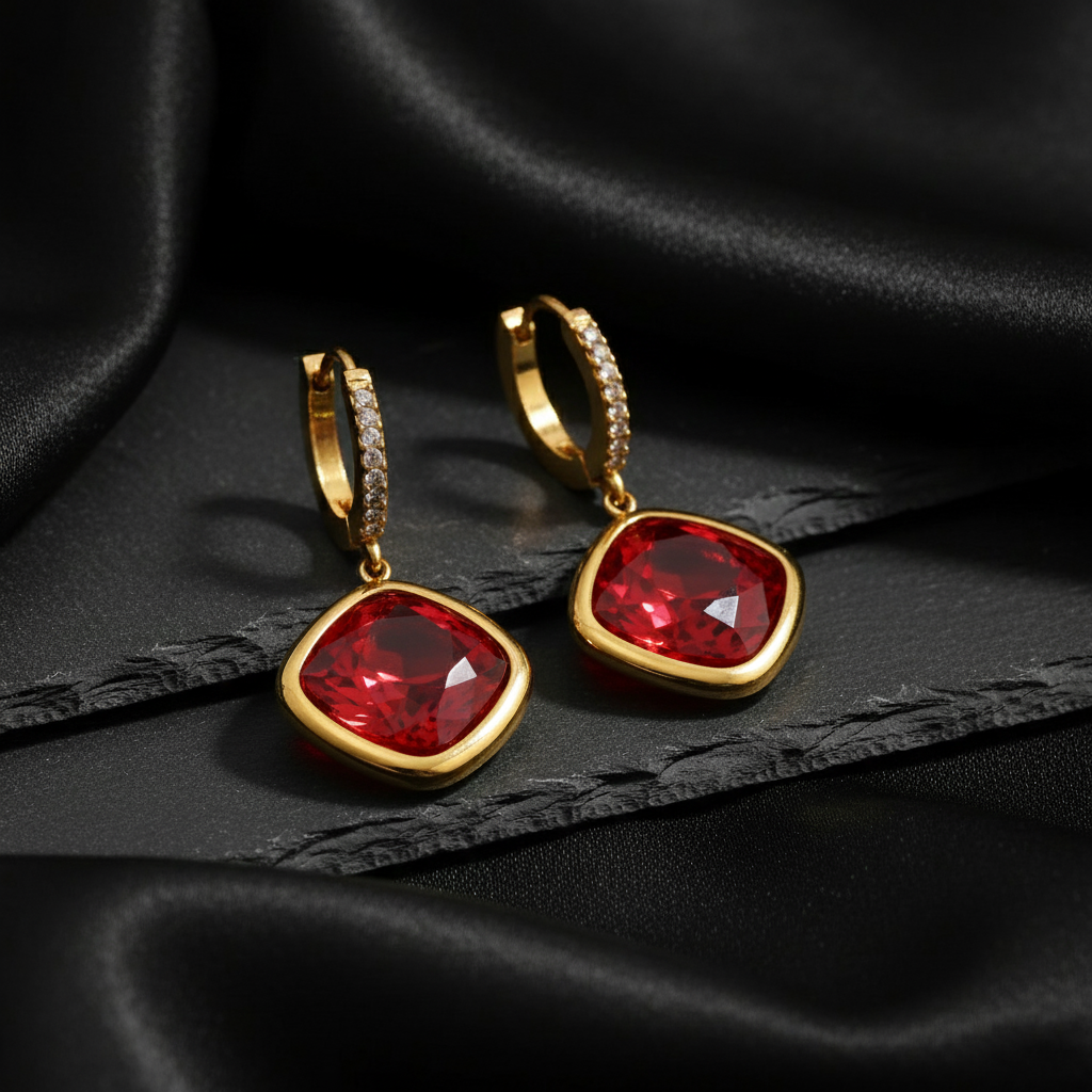 JEWELIXIRS Cushion Drop Earring