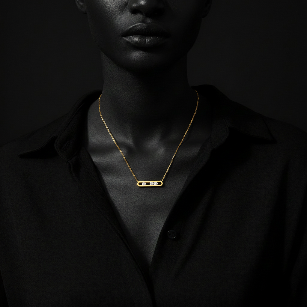 JEWELIXIRS Sliding Stone Pendant Necklace