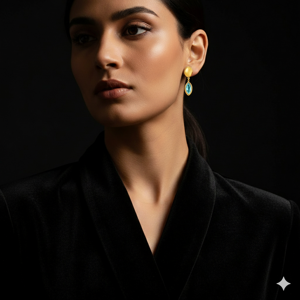 Nivora Shine Geometric Glass Stainless Steel Drop Earrings for Women Mother Hypoallergenic Dangle Earrings Jewelry Wedding Gifts