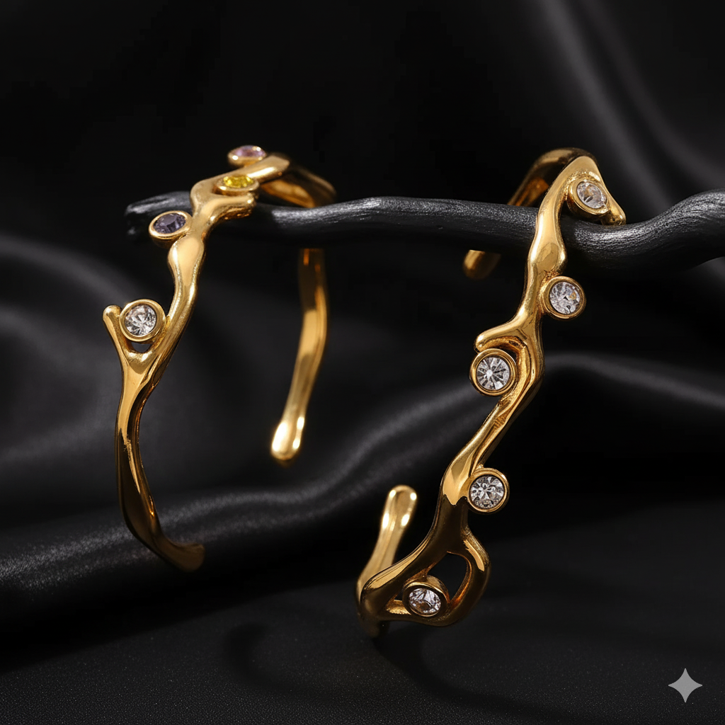 JEWELIXIRS Scattered Gems Cuff Bracelets