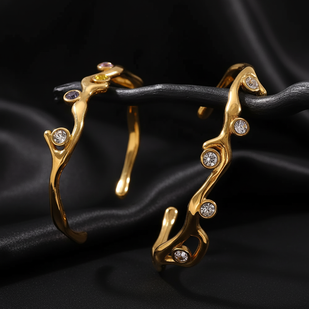 JEWELIXIRS Scattered Gems Cuff Bracelets