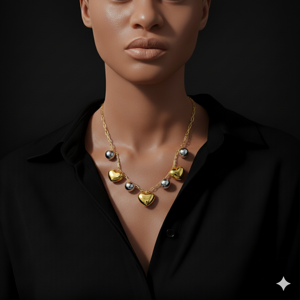 JEWELIXIRS Two-Tone Charm Necklace