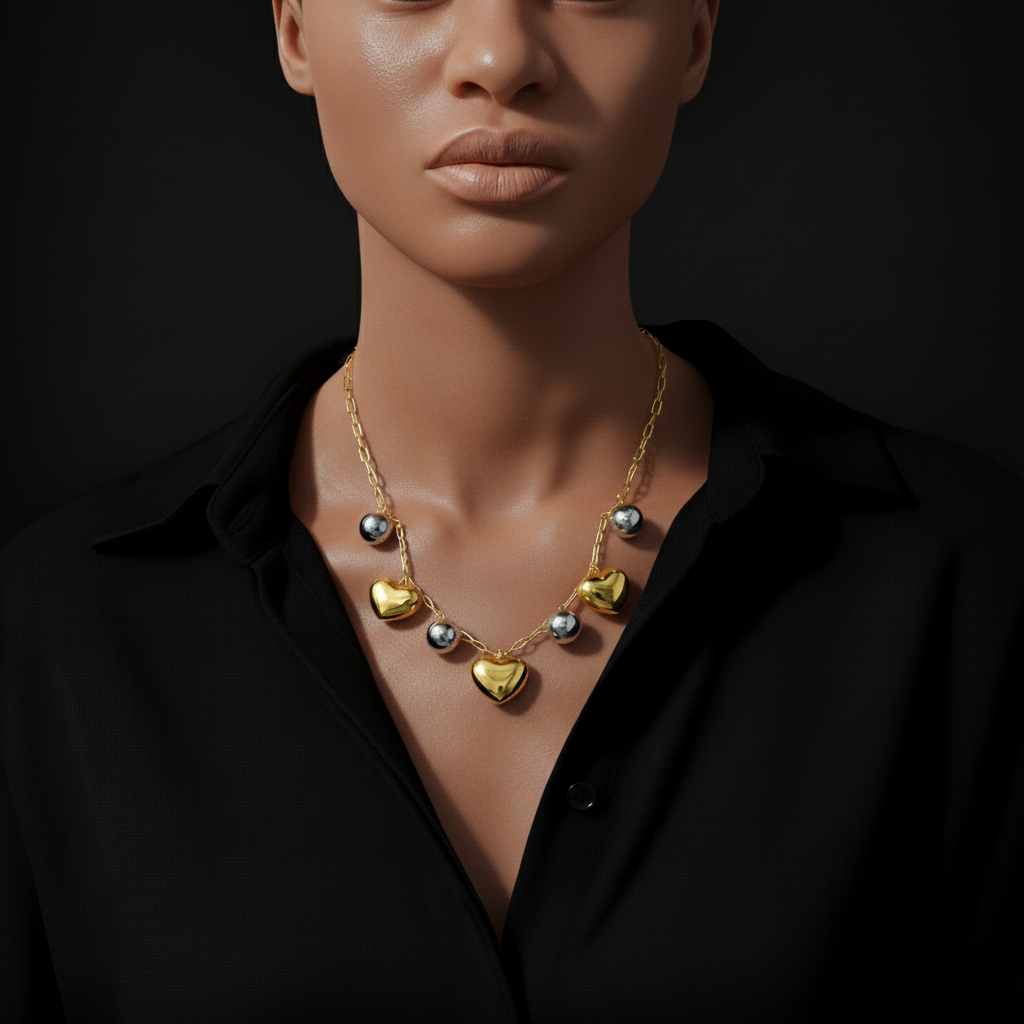 JEWELIXIRS Two-Tone Charm Necklace