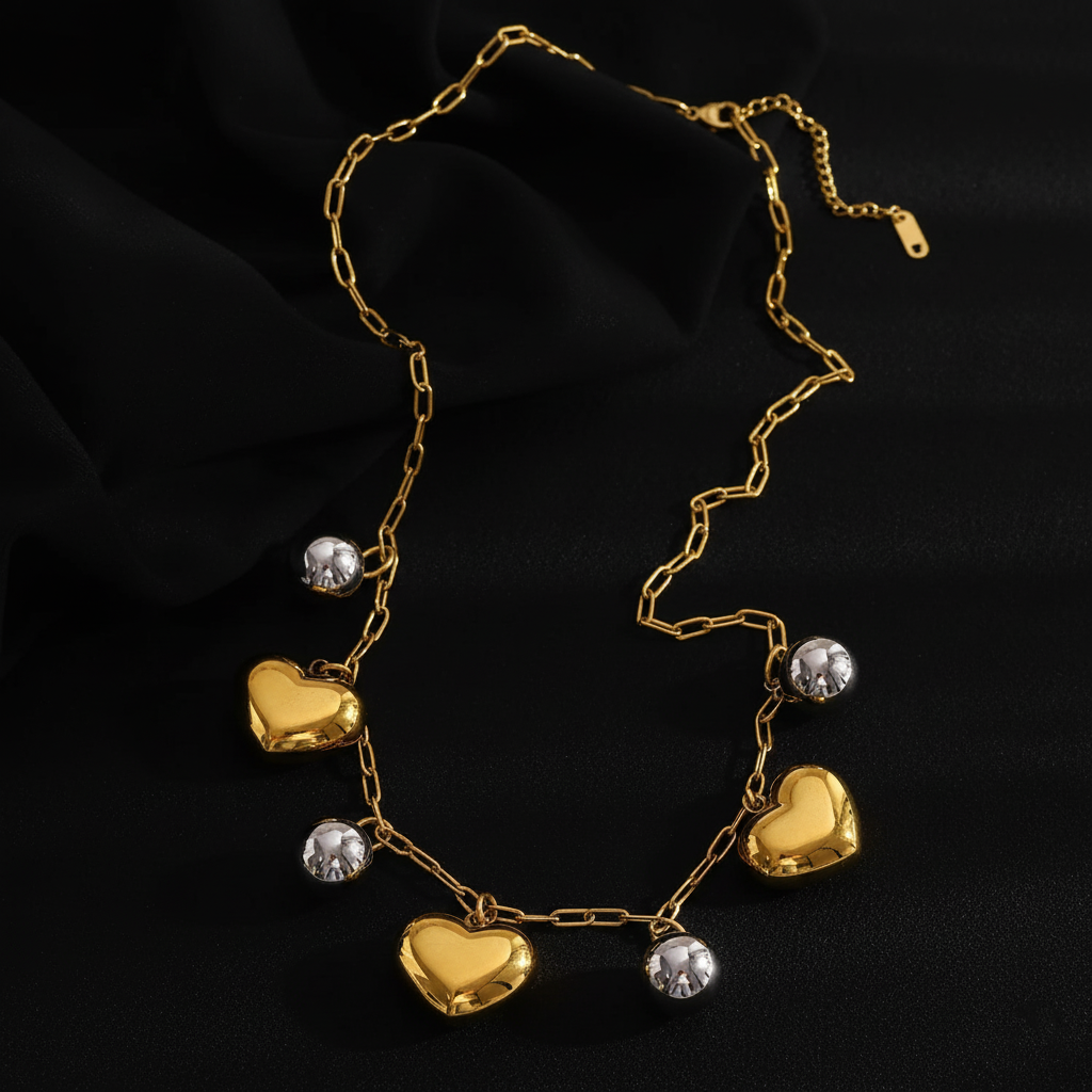 JEWELIXIRS Two-Tone Charm Necklace