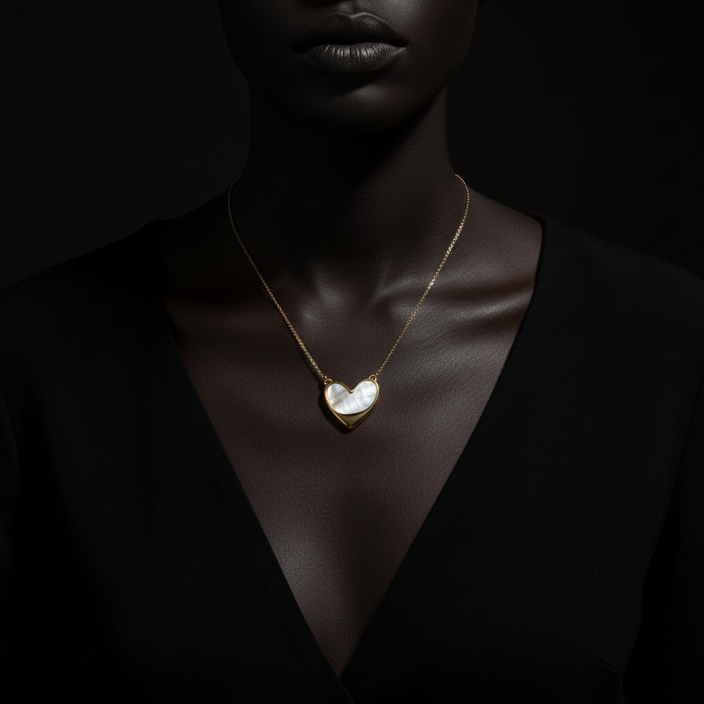 JEWELIXIRS Shell Heart Necklace