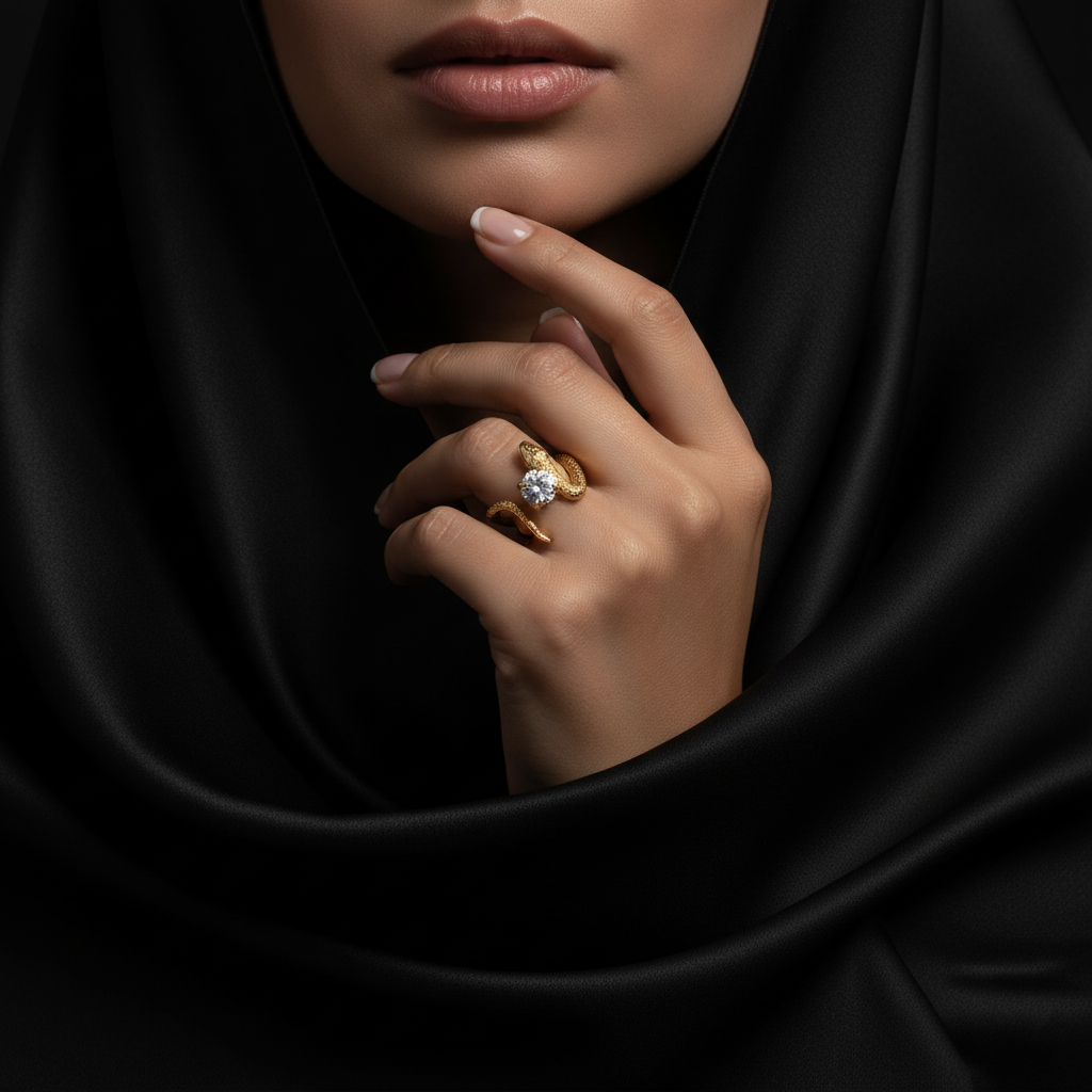 JEWELIXIRS Serpent Solitaire Ring