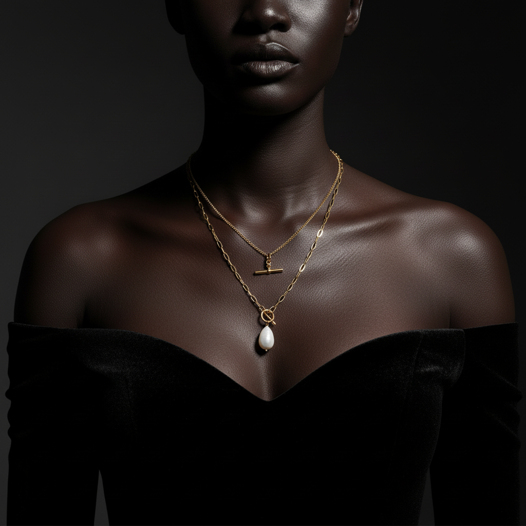 JEWELIXIRS Pearl Toggle Necklace