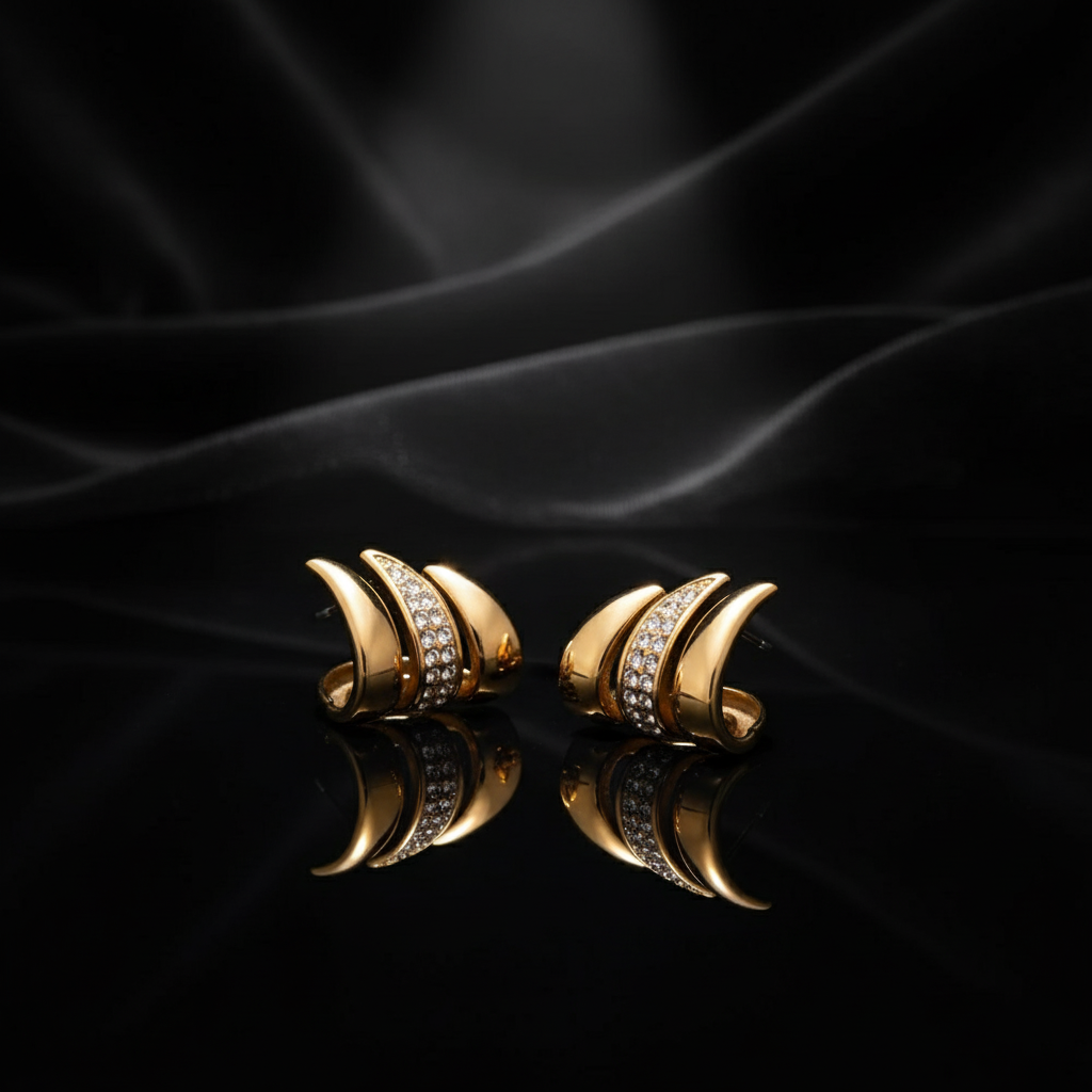JEWELIXIRS tri-claw ear cuff studs