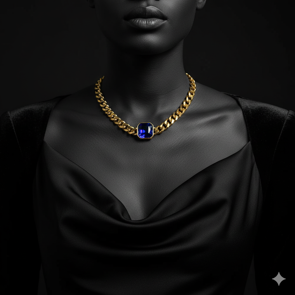 Nivora Cuban Chain Necklace Bracelet For Women Stainless Steel Women Jewelry Set Red Green Color Square Crystal Wedding Jewelry