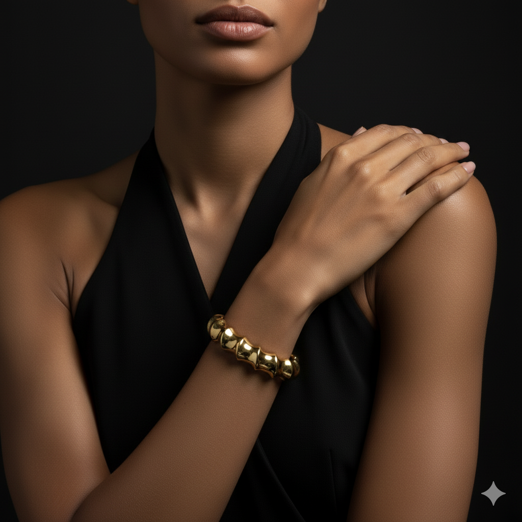 JEWELIXIRS puffed bamboo cuff bracelet