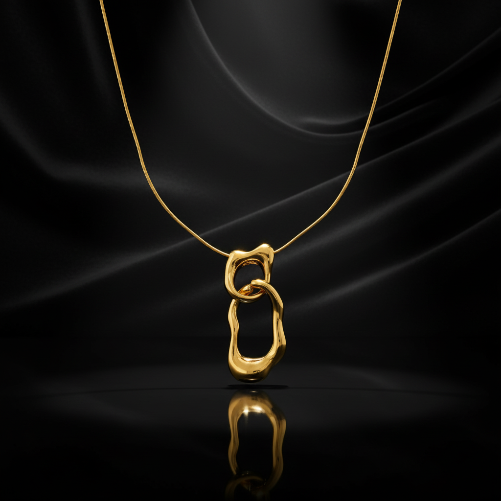 JEWELIXIRS Organic Link Pendant Necklace