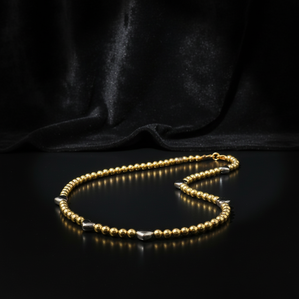 EWELIXIRS Two-Tone Heart Bead Necklace