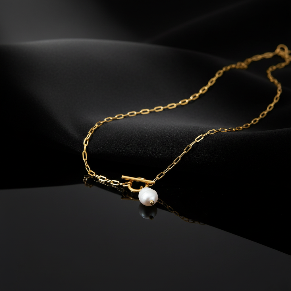 JEWELIXIRS Pearl Toggle Necklace