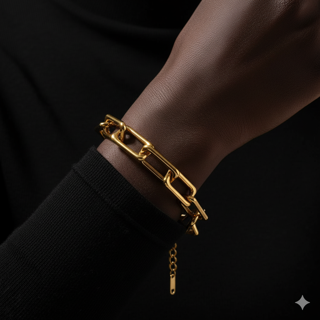 JEWELIXIRS Rectangular Link Bracelet