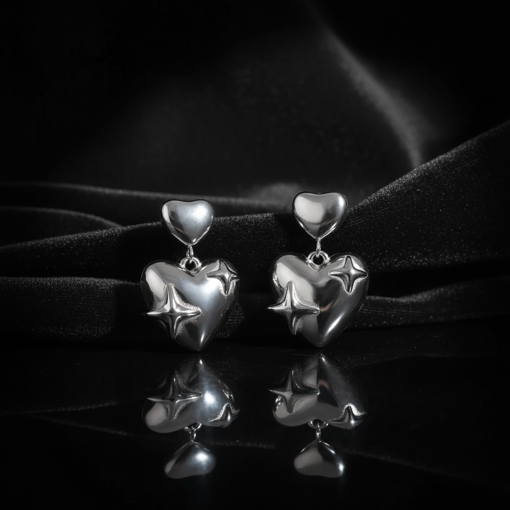 JEWELIXIRS Celestial Heart Drop Earring