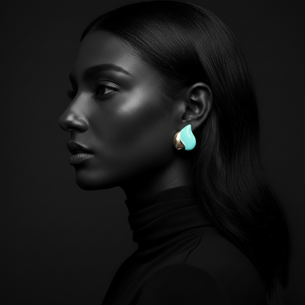 JEWELIXIRS bi-tone enamel heart stud earrings