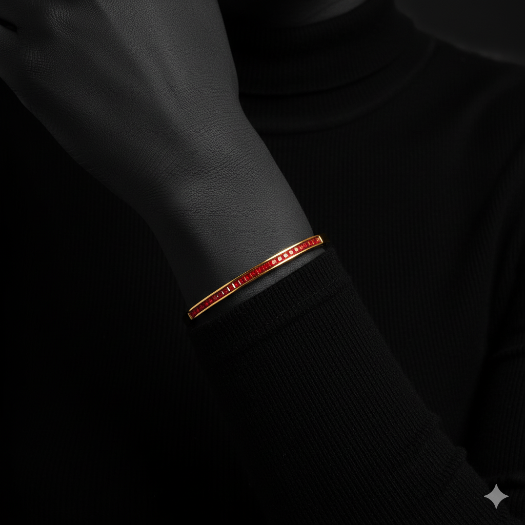 JEWELIXIRS Channel-Set Hinge Bangle