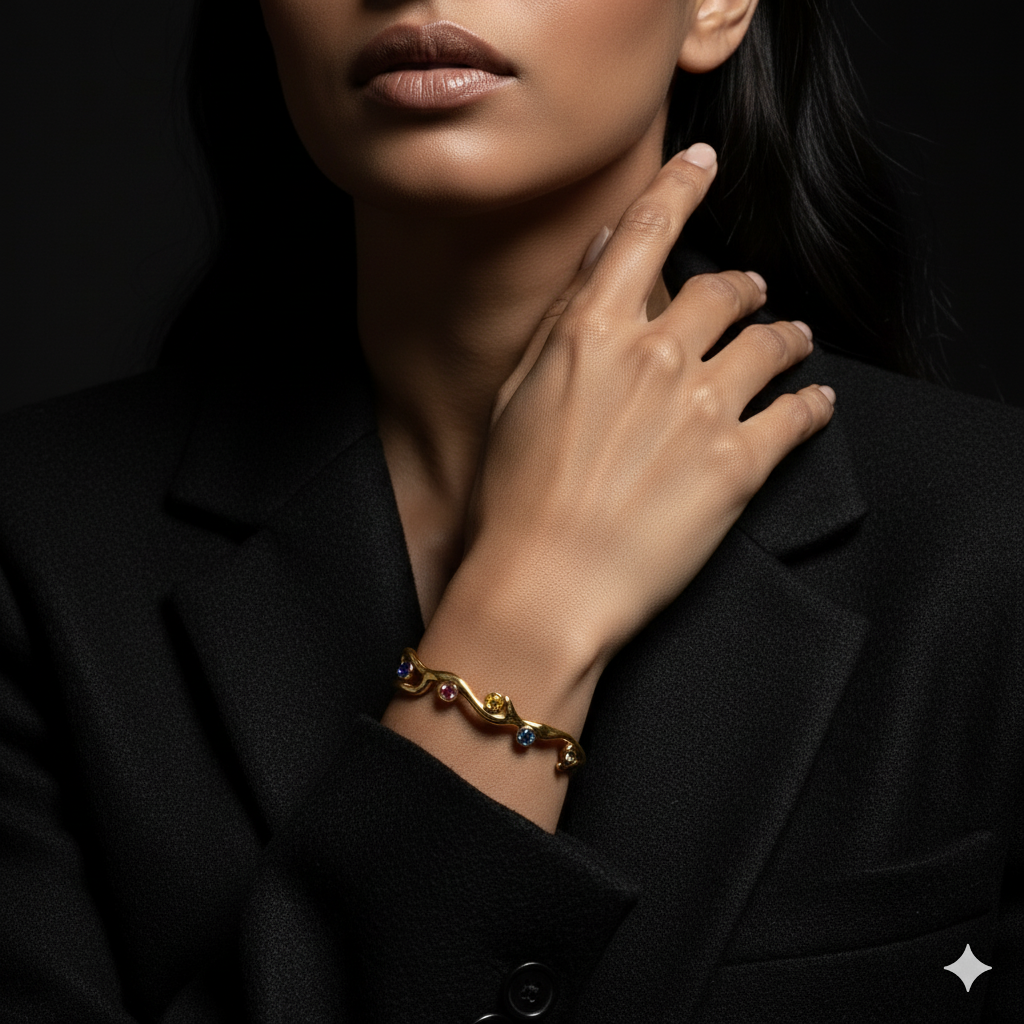 JEWELIXIRS Scattered Gems Cuff Bracelets