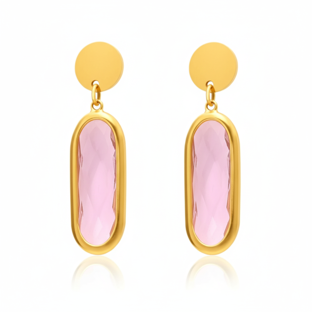 JEWELIXIRS Oval Drop Earring