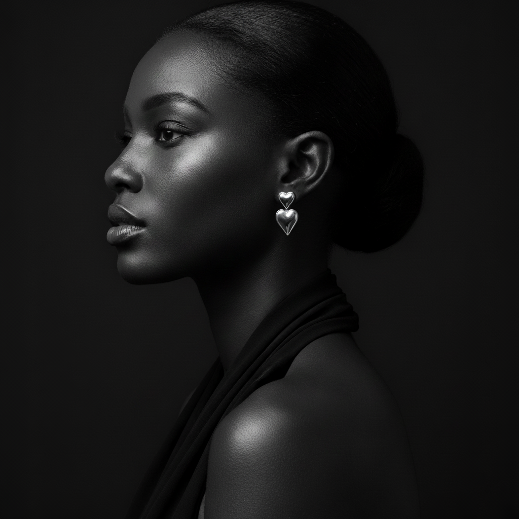 JEWELIXIRS cascading puffed heart drop earrings