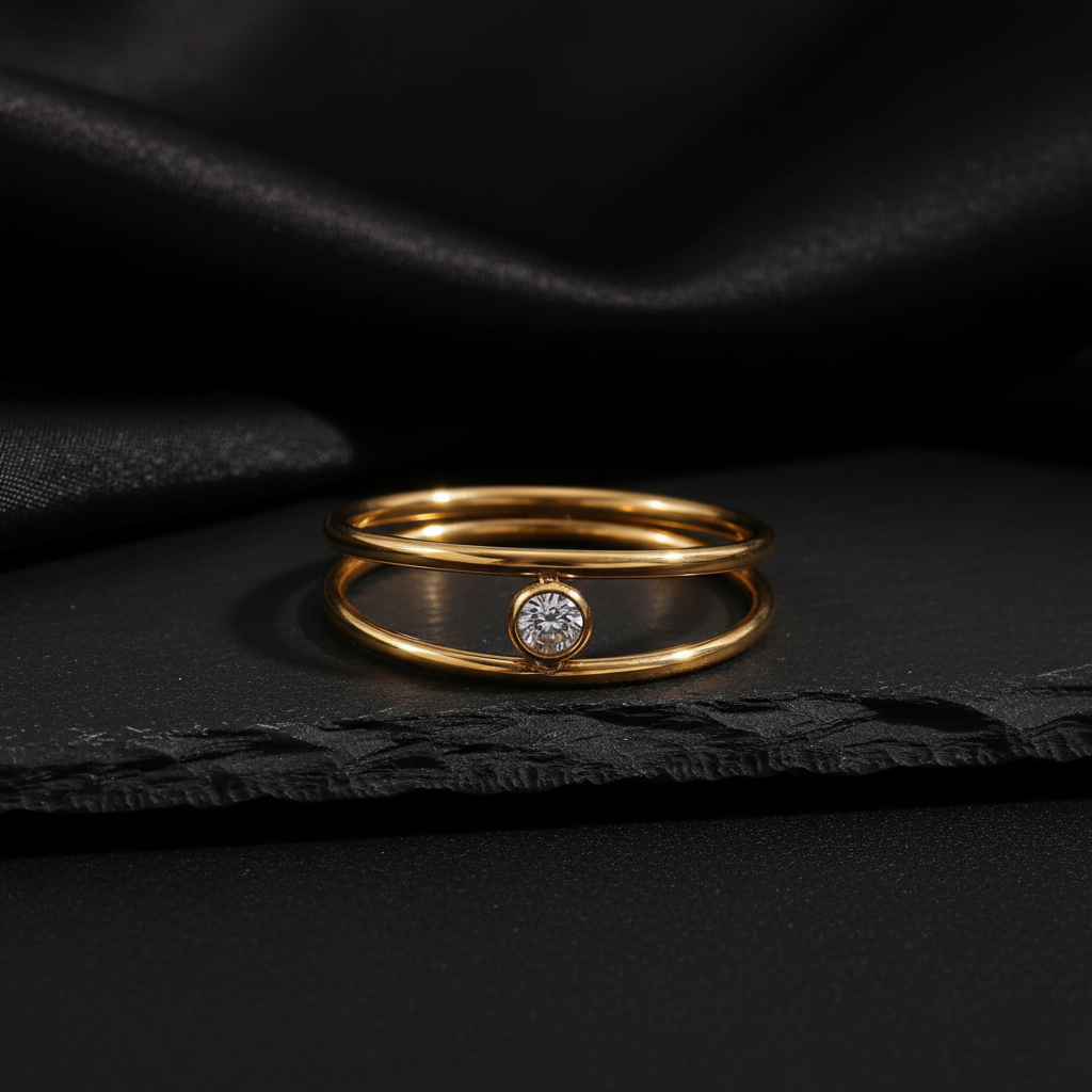 JEWELIXIRS Floating Solitaire Ring
